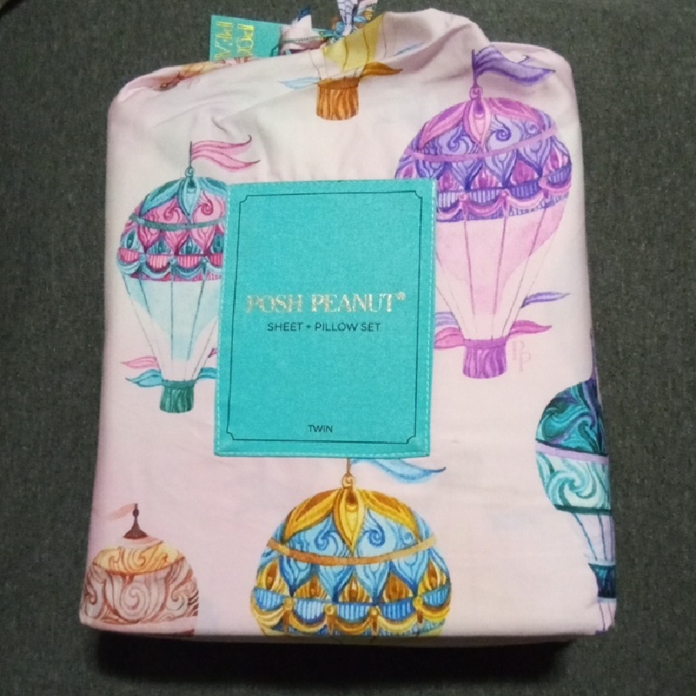 Posh Peanut Hot Air Balloon Sheet and Pillow Set Twin